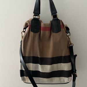 Authentic Burberry House Check Canvas Tote